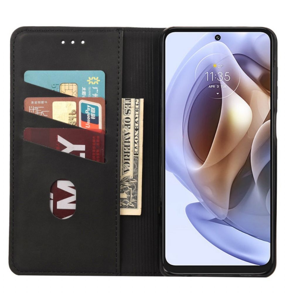 Bescherming Hoesje voor Moto G51 5G Folio-hoesje Tweekleurig Zakelijk Leereffect