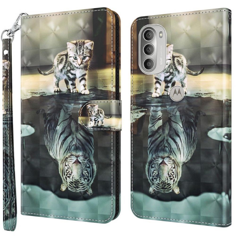 Leren Hoesje voor Moto G51 5G Ernest De Tijger