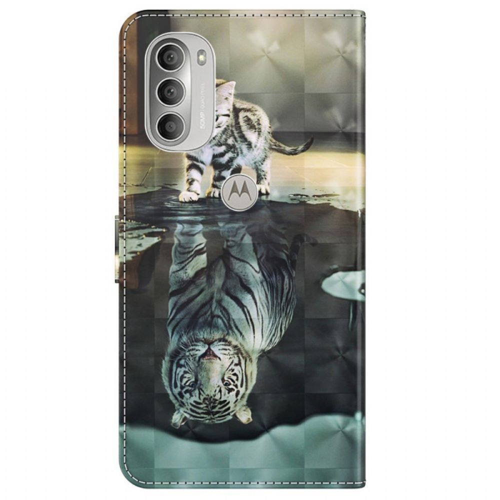 Leren Hoesje voor Moto G51 5G Ernest De Tijger