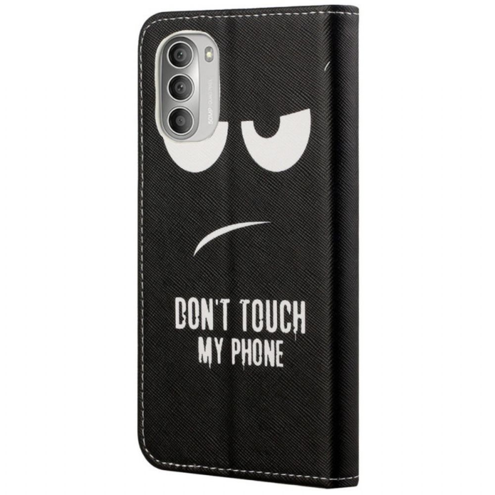 Leren Hoesje voor Moto G51 5G Raak Mijn Telefoon Niet Aan