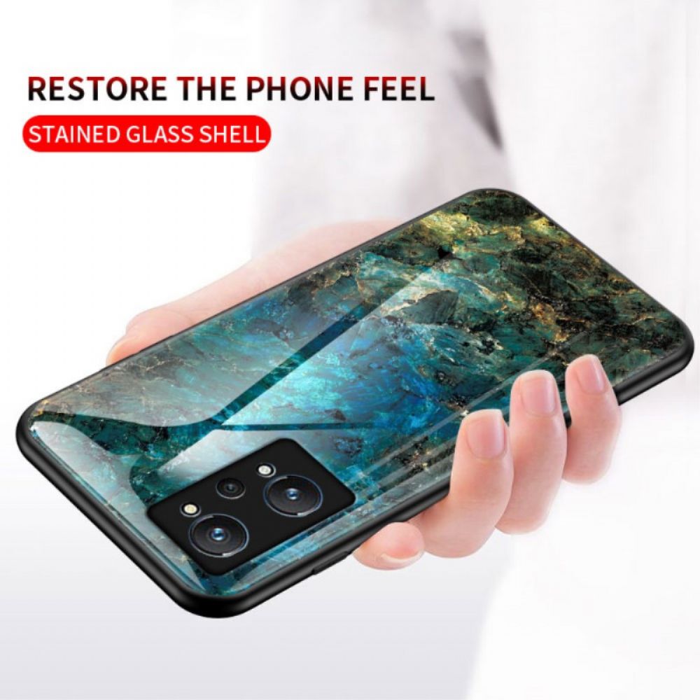 Hoesje voor Realme GT Neo 3T / Neo 2 Marmer Kleuren Gehard Glas