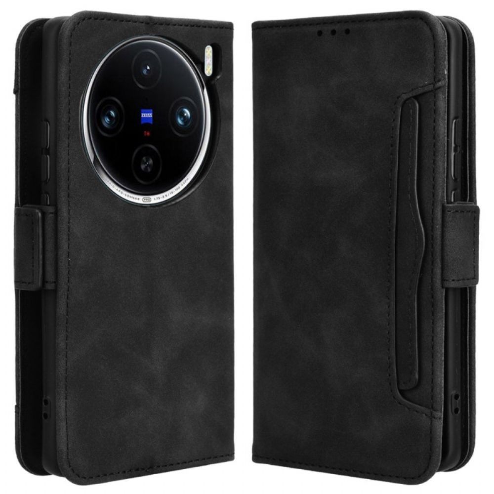 Flip Case Leren Vivo X100 Pro Multi-kaart