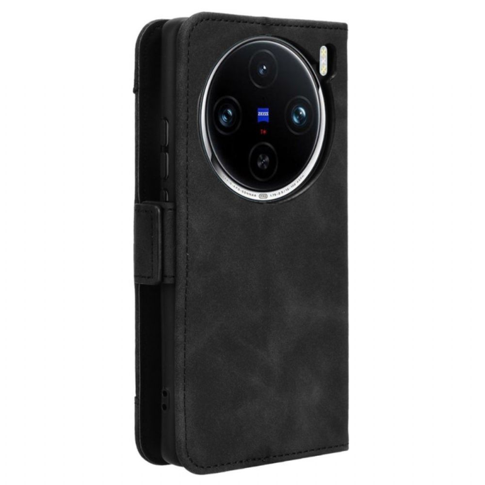 Flip Case Leren Vivo X100 Pro Multi-kaart