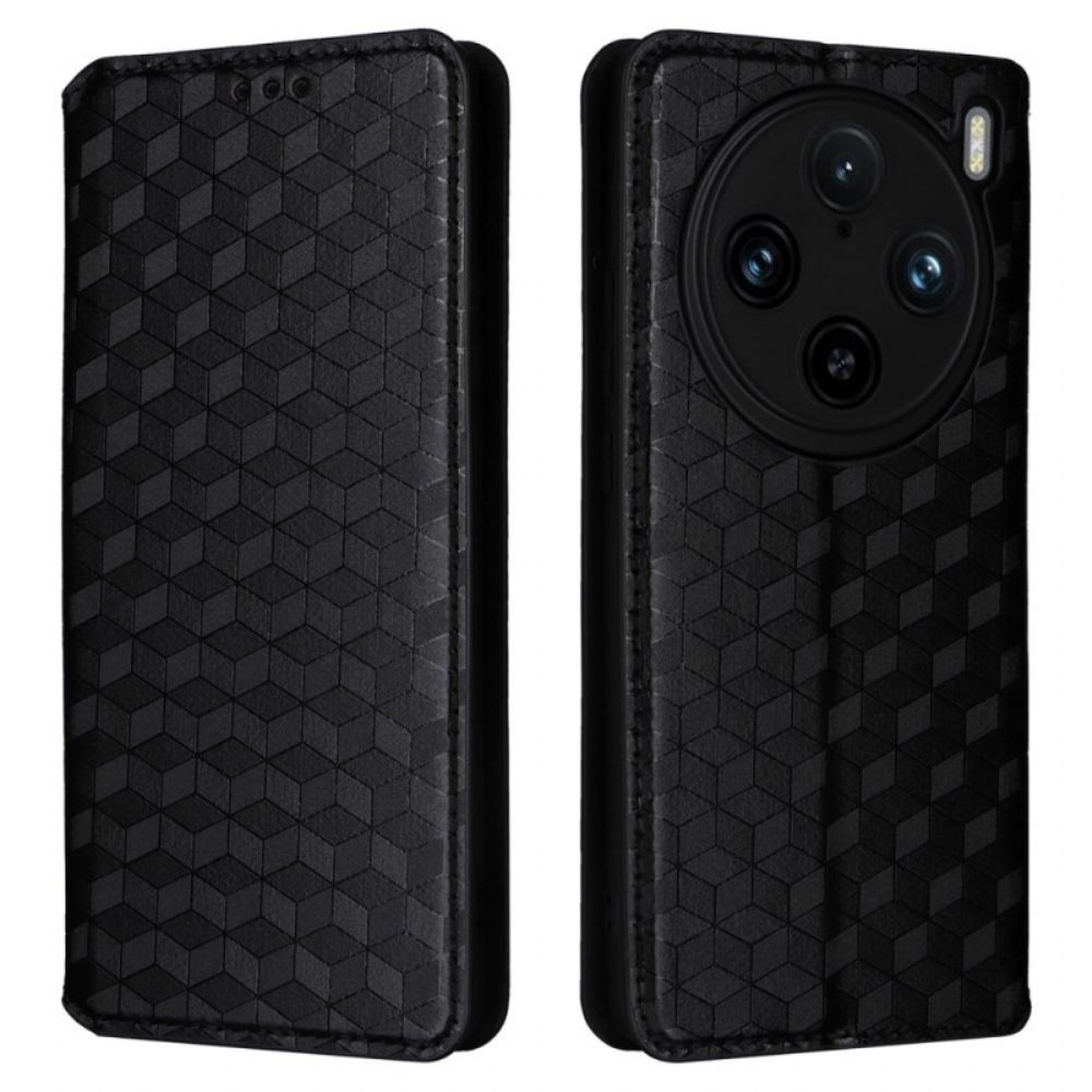 Folio-hoesje Vivo X100 Pro Telefoonhoesje Diamantpatroon