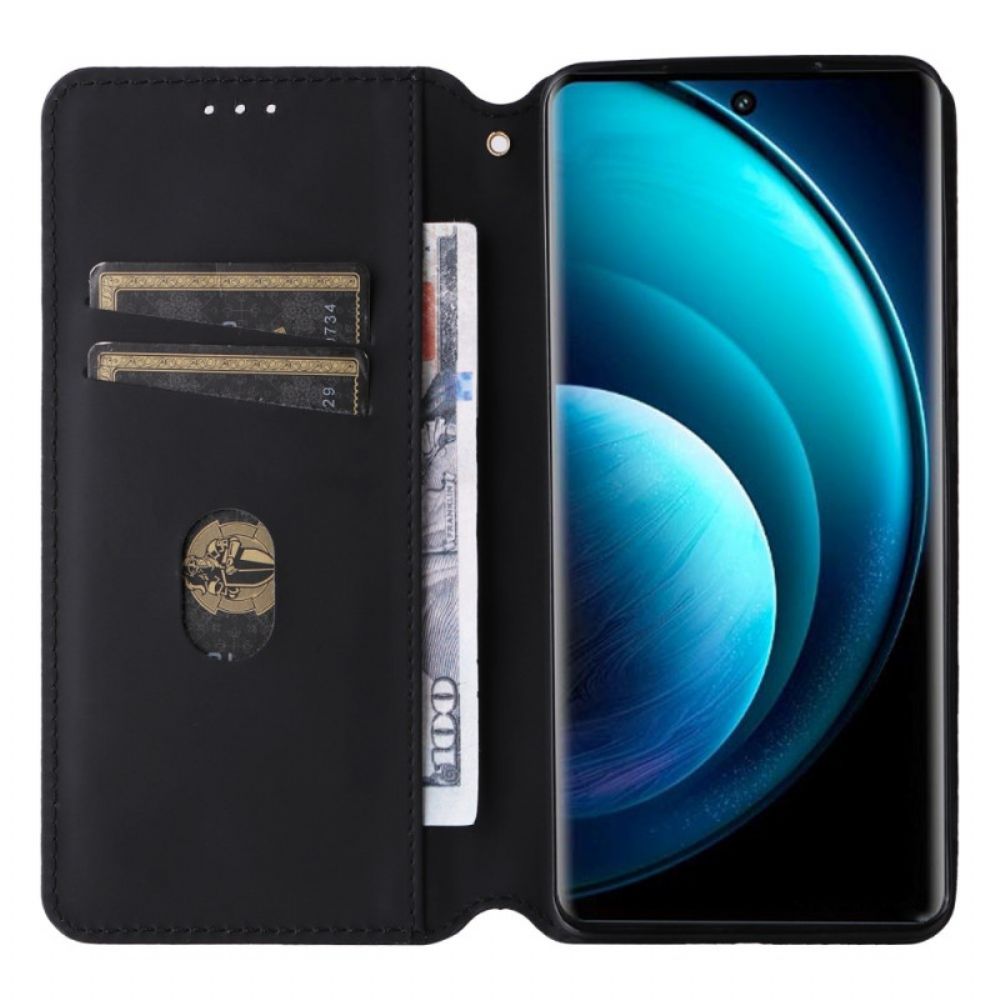 Folio-hoesje Vivo X100 Pro Telefoonhoesje Diamantpatroon