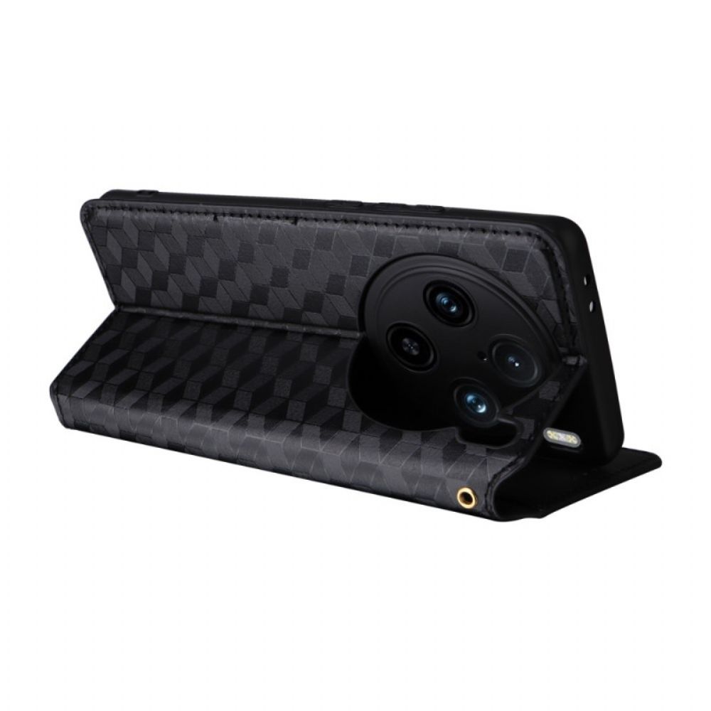 Folio-hoesje Vivo X100 Pro Telefoonhoesje Diamantpatroon