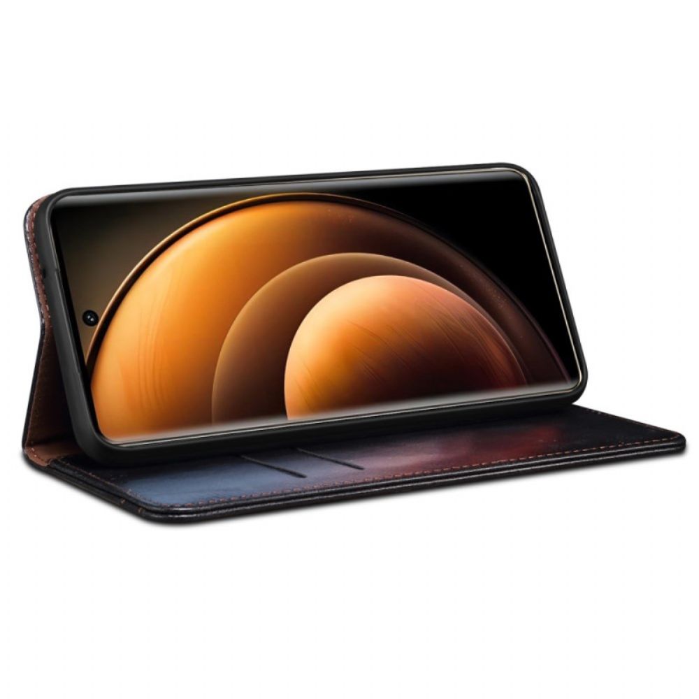 Folio-hoesje Vivo X100 Pro Telefoonhoesje Gewaxt Kunstleer