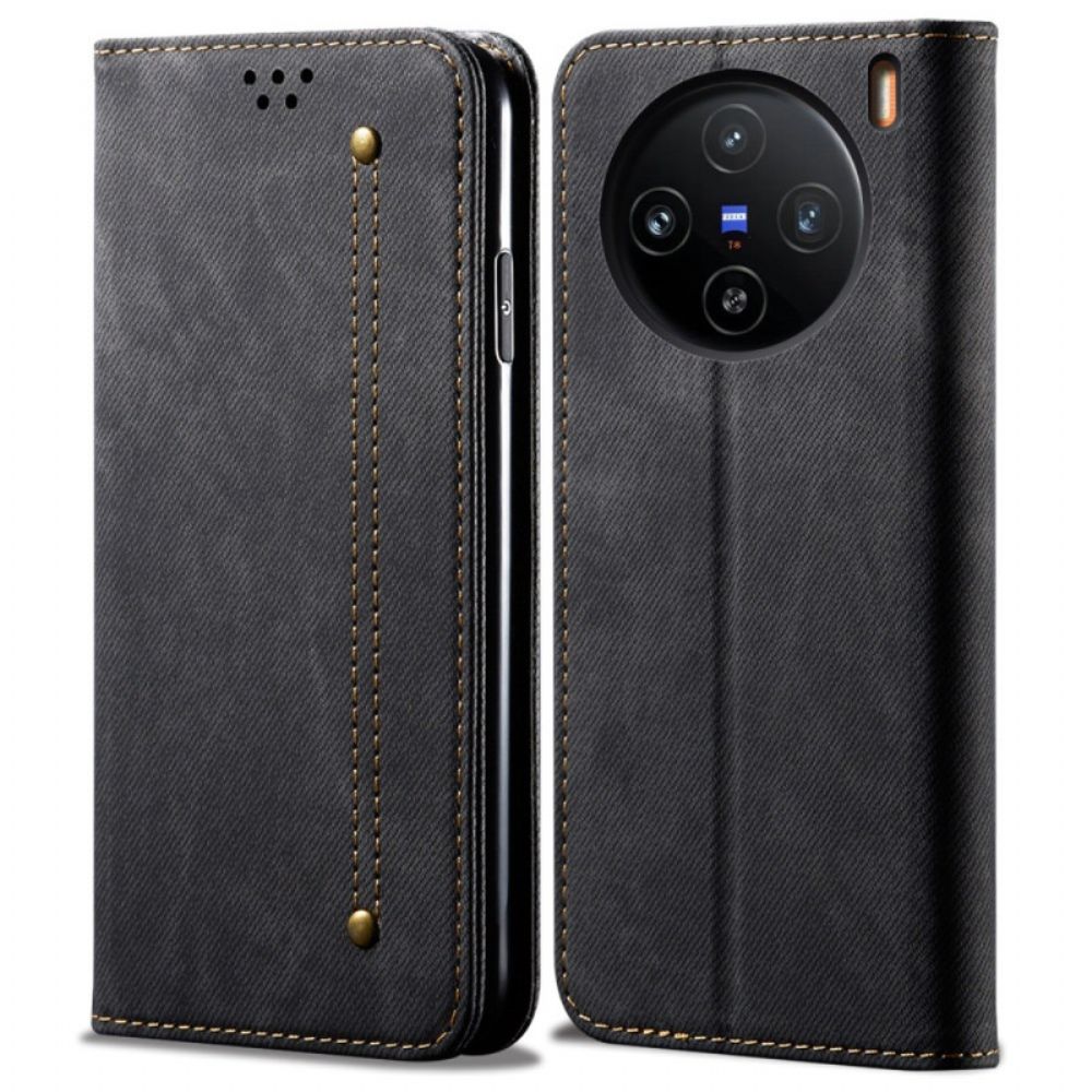 Folio-hoesje Voor Vivo X100 Pro Denim Textuur