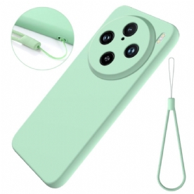 Hoesje Vivo X100 Pro Bandje Van Vloeibaar Siliconen Bescherming Hoesje