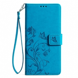 Leren Hoesje Vivo X100 Pro Bloemenband Bescherming Hoesje