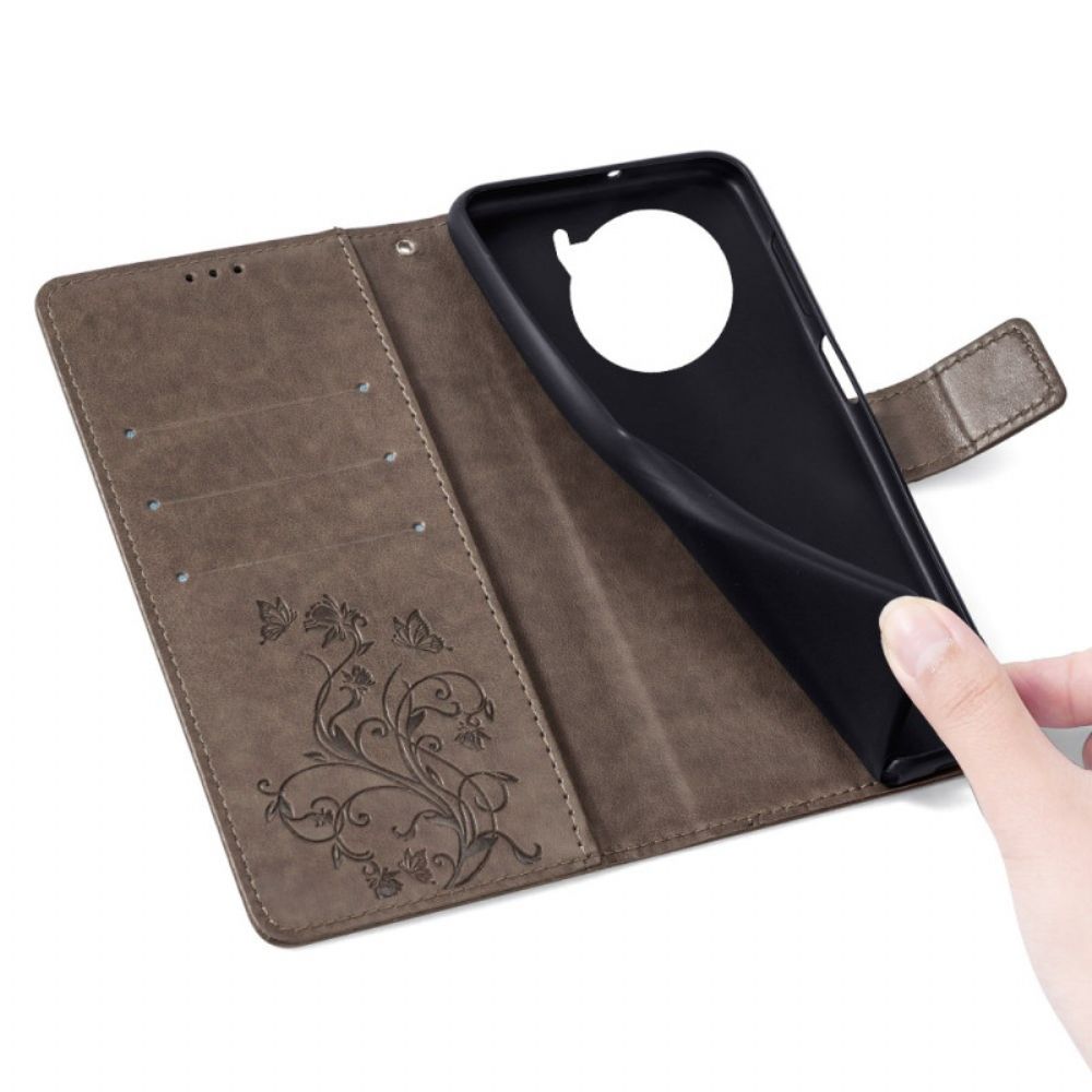 Leren Hoesje Vivo X100 Pro Bloemenband Bescherming Hoesje