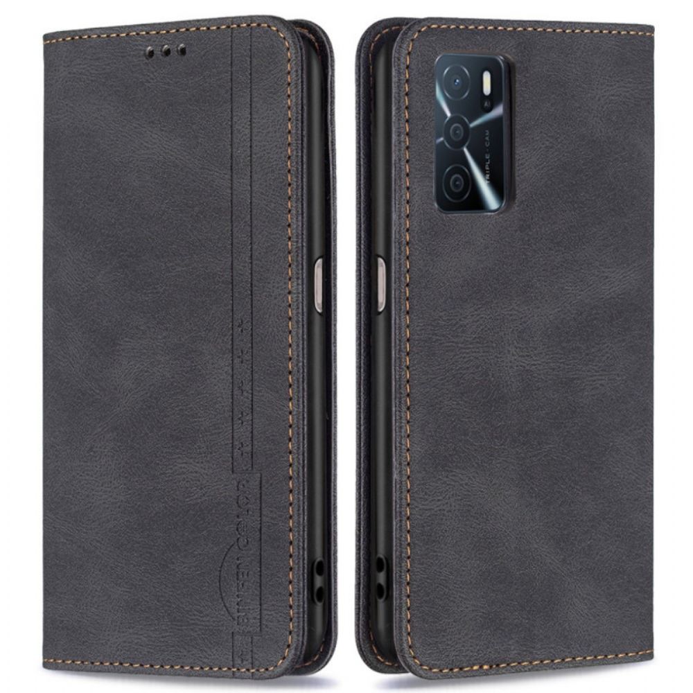 Bescherming Hoesje voor Oppo A16 / A16s Folio-hoesje Binfen Kleur Rfid Naaien