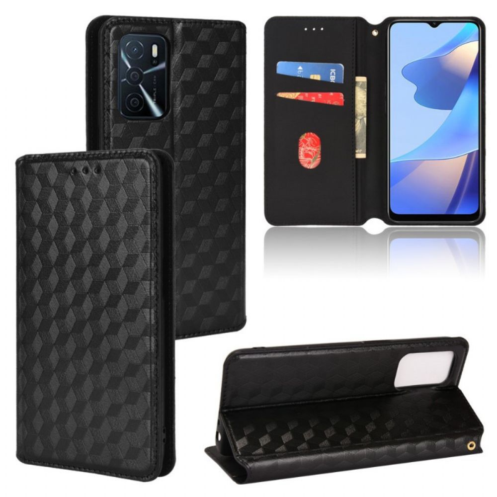 Bescherming Hoesje voor Oppo A16 / A16s Folio-hoesje Diamant Leder Effect