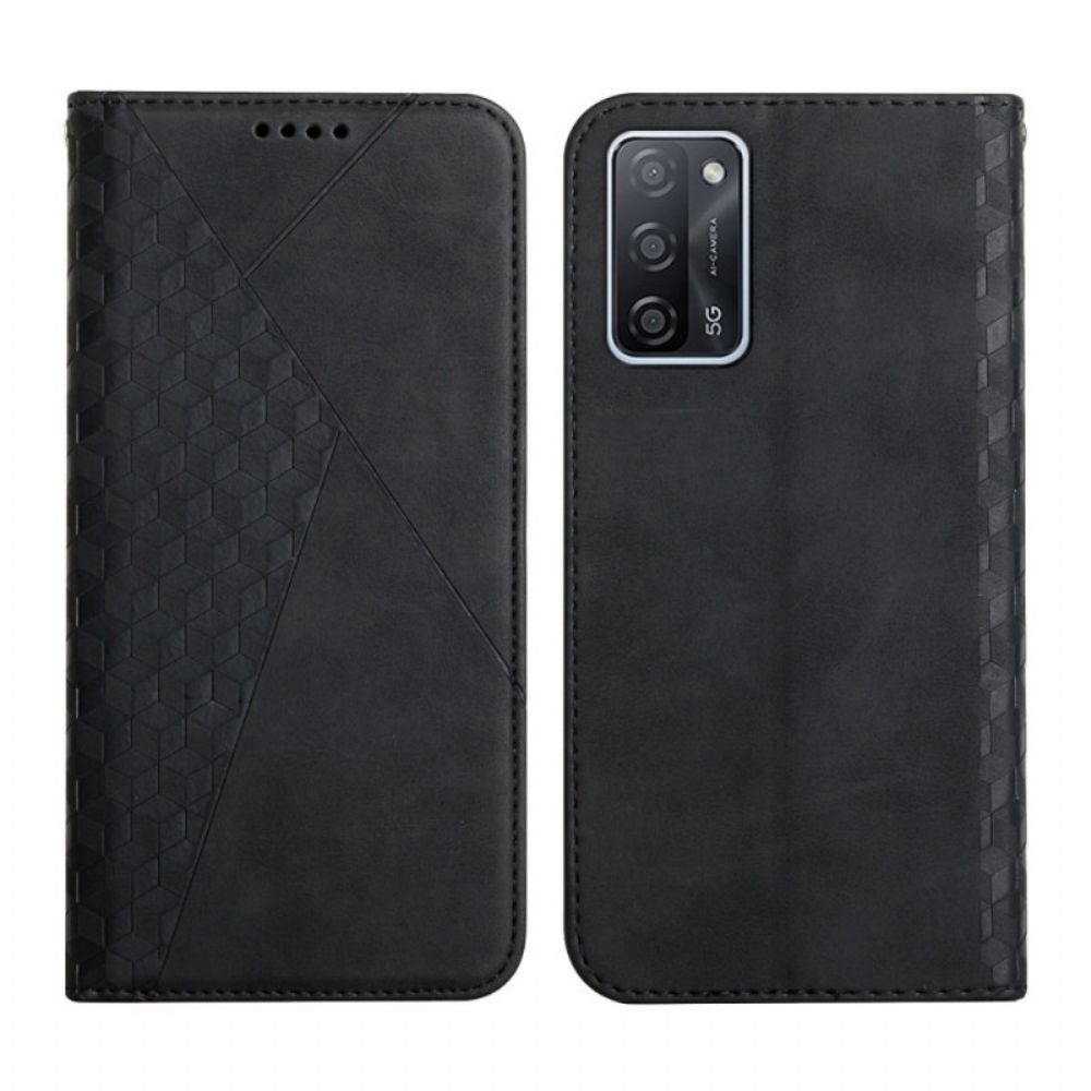 Bescherming Hoesje voor Oppo A16 / A16s Folio-hoesje Geo Leereffect