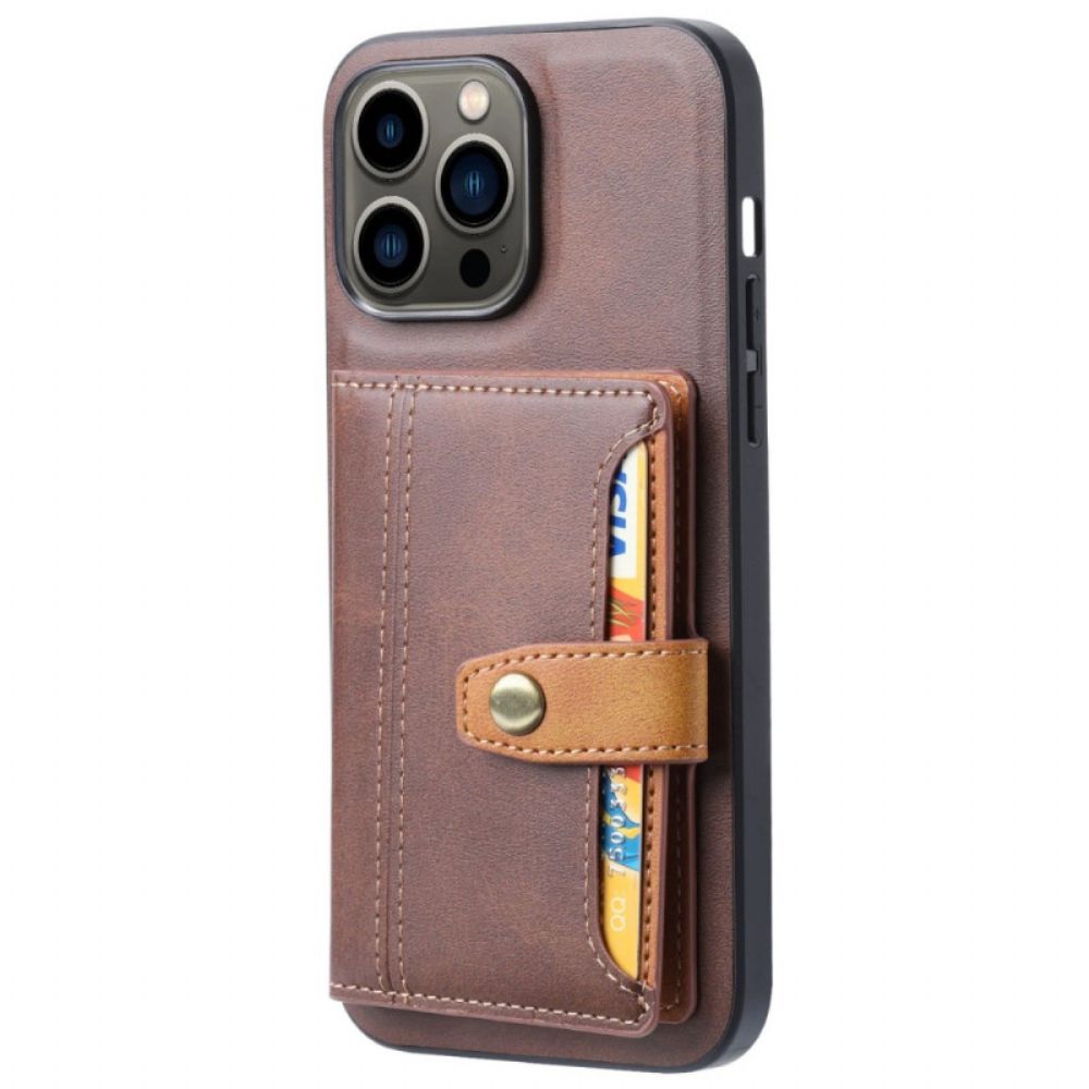 Hoesje voor iPhone 14 Pro Max Kaarthouder Riemhouder