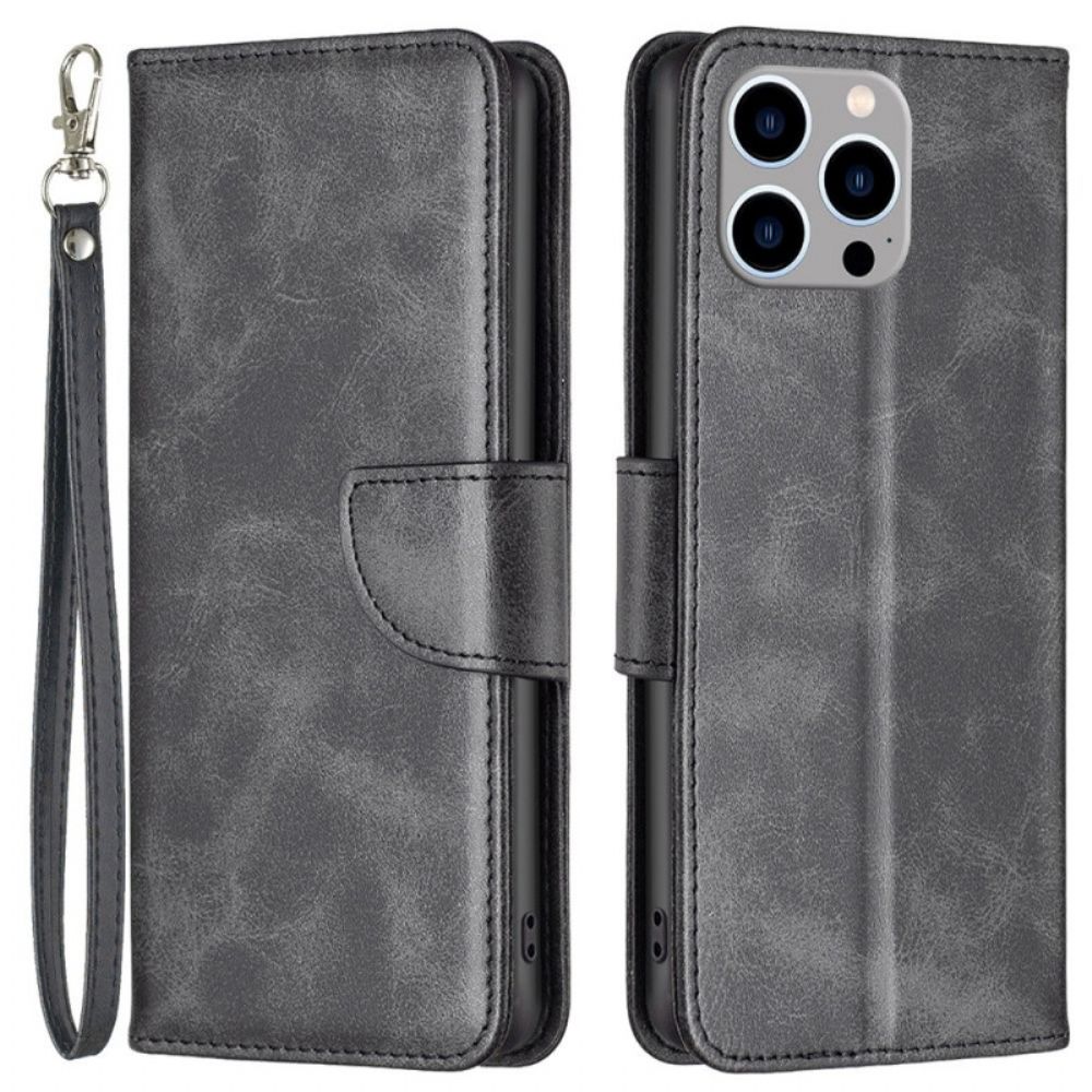 Leren Hoesje voor iPhone 14 Pro Max Schuine Sluiting