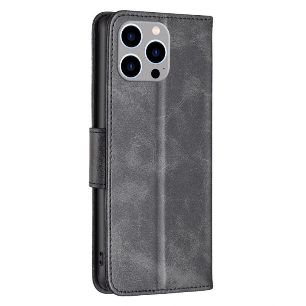 Leren Hoesje voor iPhone 14 Pro Max Schuine Sluiting