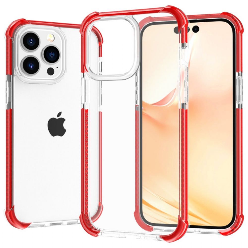 Telefoonhoesje voor iPhone 14 Pro Max Transparante Gekleurde Randen