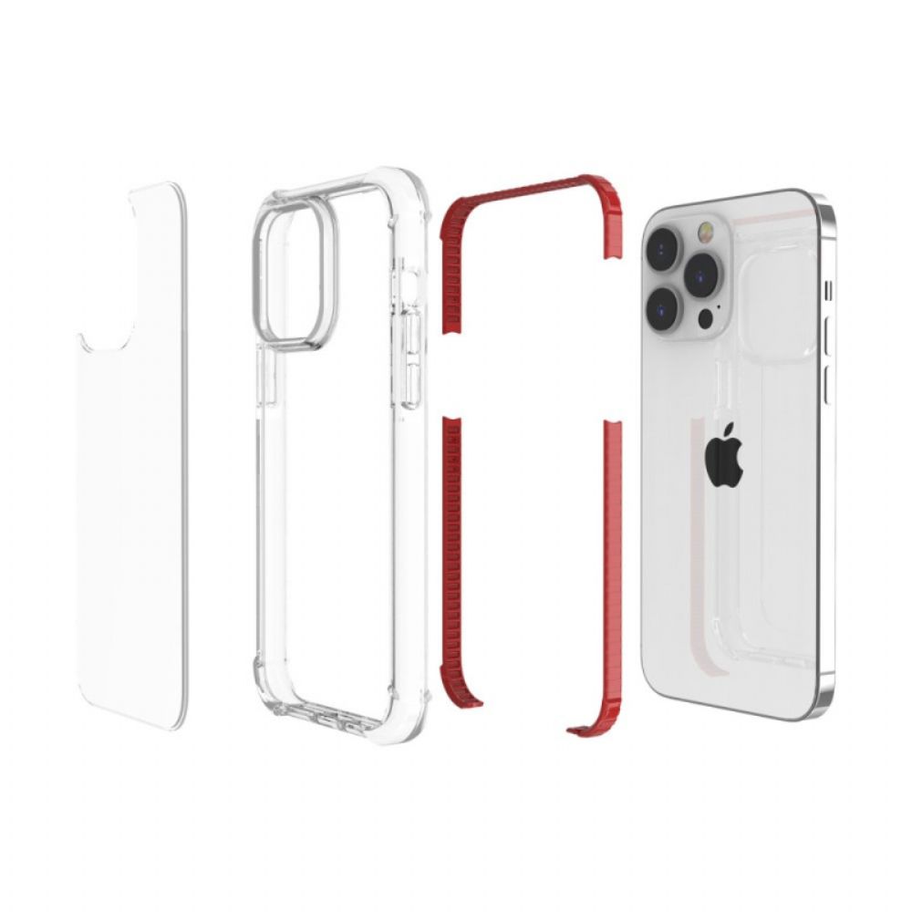 Telefoonhoesje voor iPhone 14 Pro Max Transparante Gekleurde Randen
