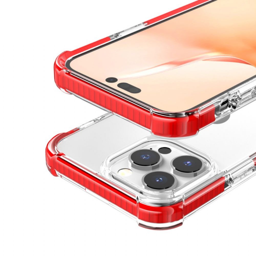 Telefoonhoesje voor iPhone 14 Pro Max Transparante Gekleurde Randen