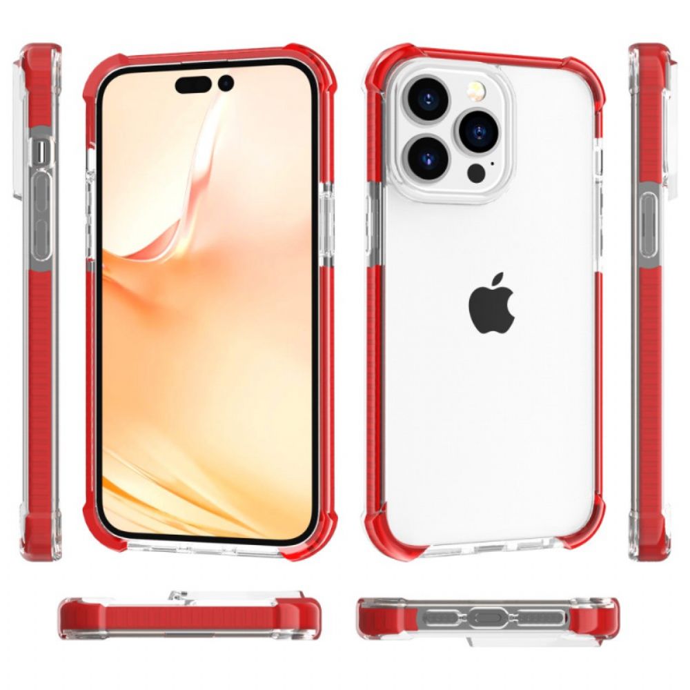 Telefoonhoesje voor iPhone 14 Pro Max Transparante Gekleurde Randen