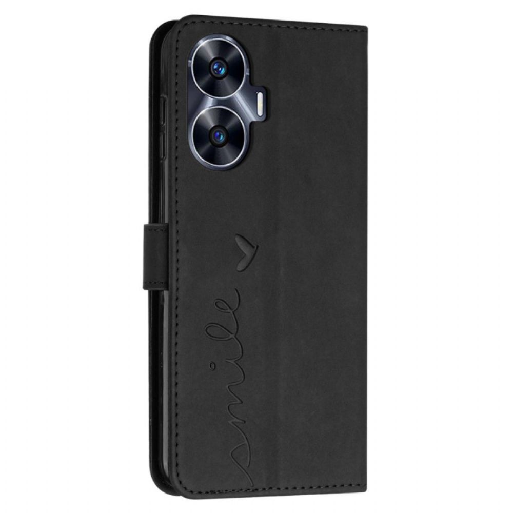 Bescherming Hoesje Realme C55 Smile Met Schouderband