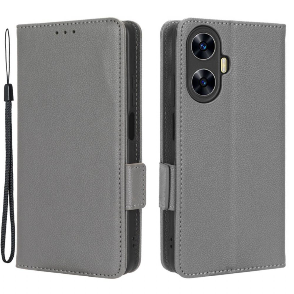 Folio-hoesje Realme C55 Telefoonhoesje Slanke Portemonnee Met Bandje