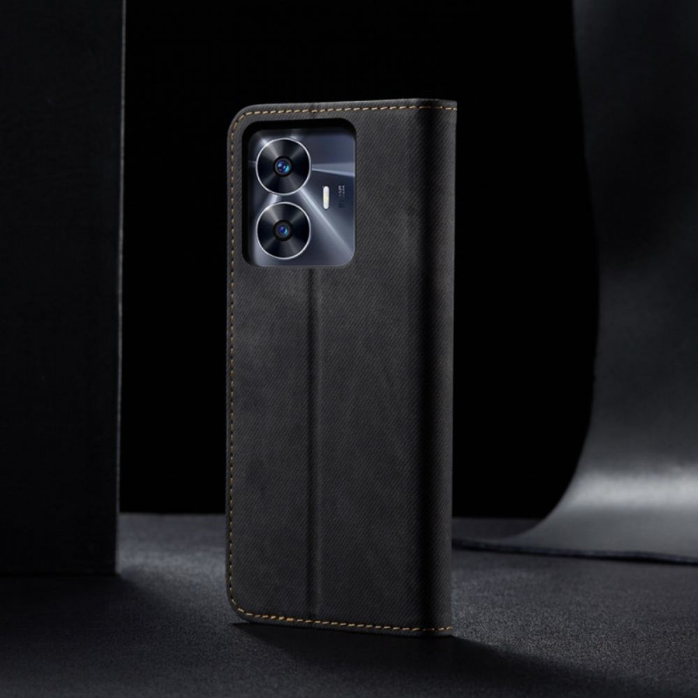 Folio-hoesje Voor Realme C55 Denimstof