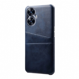 Hoesje Voor Realme C55 Dubbele Kaarthouder Met Leerlook