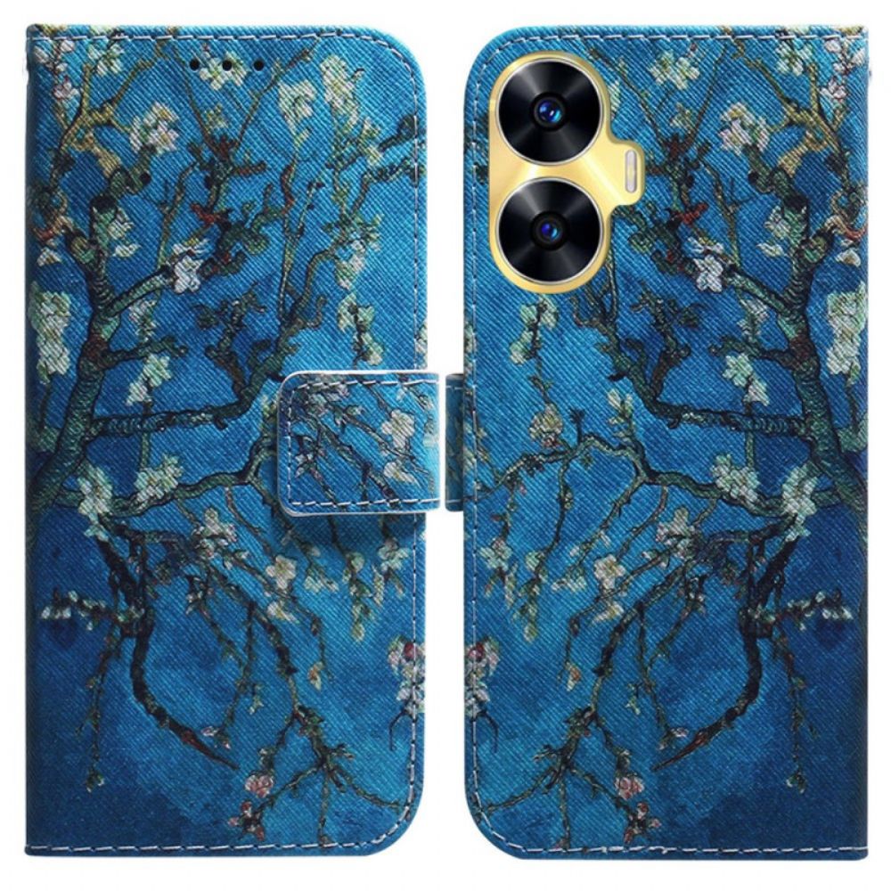 Leren Hoesje Realme C55 Abrikozenbloesems Bescherming Hoesje