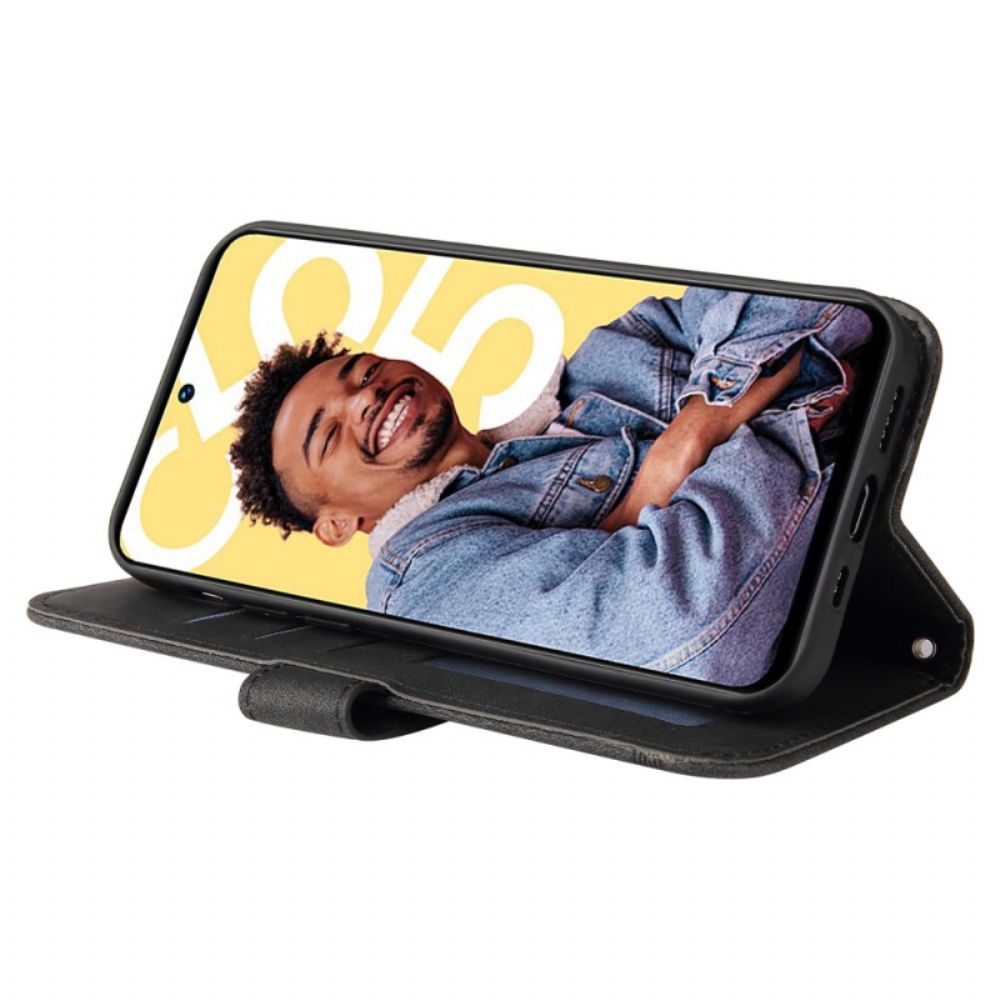 Leren Hoesje Realme C55 Decoratieve Klinknagel Met Suède-effect Bescherming Hoesje