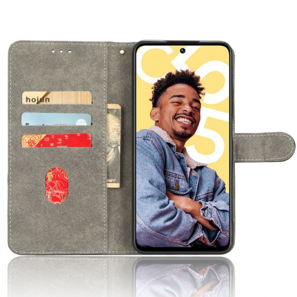 Leren Hoesje Realme C55 Rfid-blokkerende Portemonnee Met Bandje