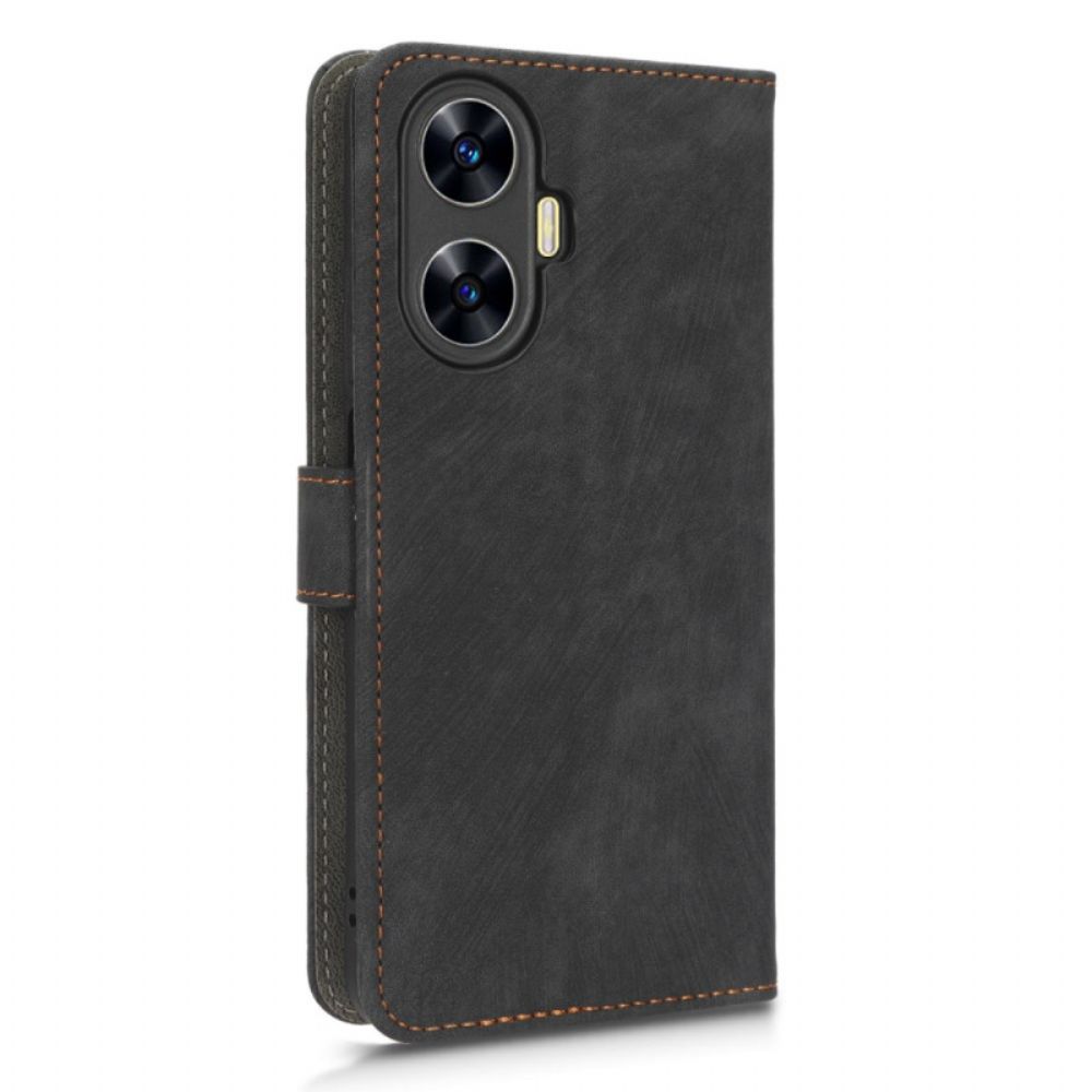 Leren Hoesje Realme C55 Rfid-blokkerende Portemonnee Met Bandje