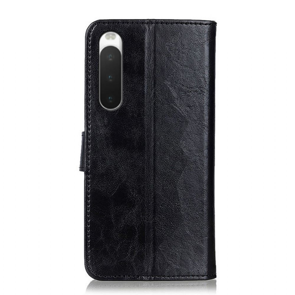 Leren Hoesje voor Sony Xperia 10 IV Driekleurige Zilveren Sluiting