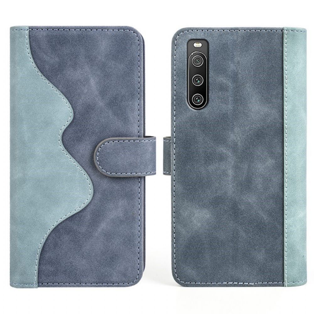 Leren Hoesje voor Sony Xperia 10 IV Grafisch Patroon