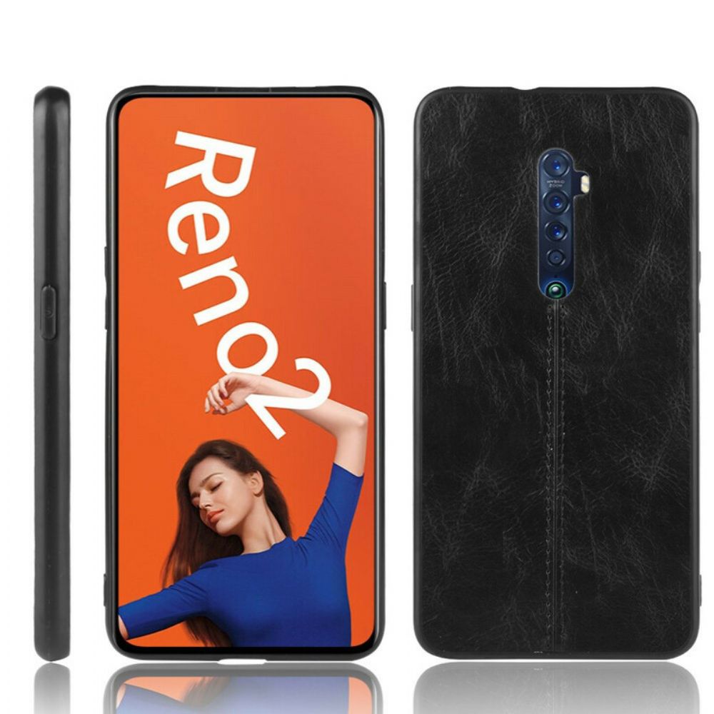Telefoonhoesje voor Oppo Reno 2 Stijl Lederen Stiksels