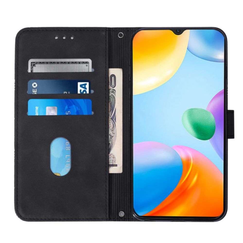 Flip Case voor Xiaomi Redmi 10C Driehoeken Met Schouderriem