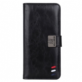 Folio-hoesje voor Xiaomi Redmi 10C Driekleurig Leereffect
