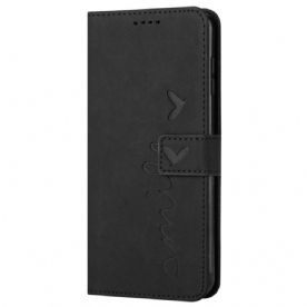 Folio-hoesje voor Xiaomi Redmi 10C Glimlach Met Lanyard