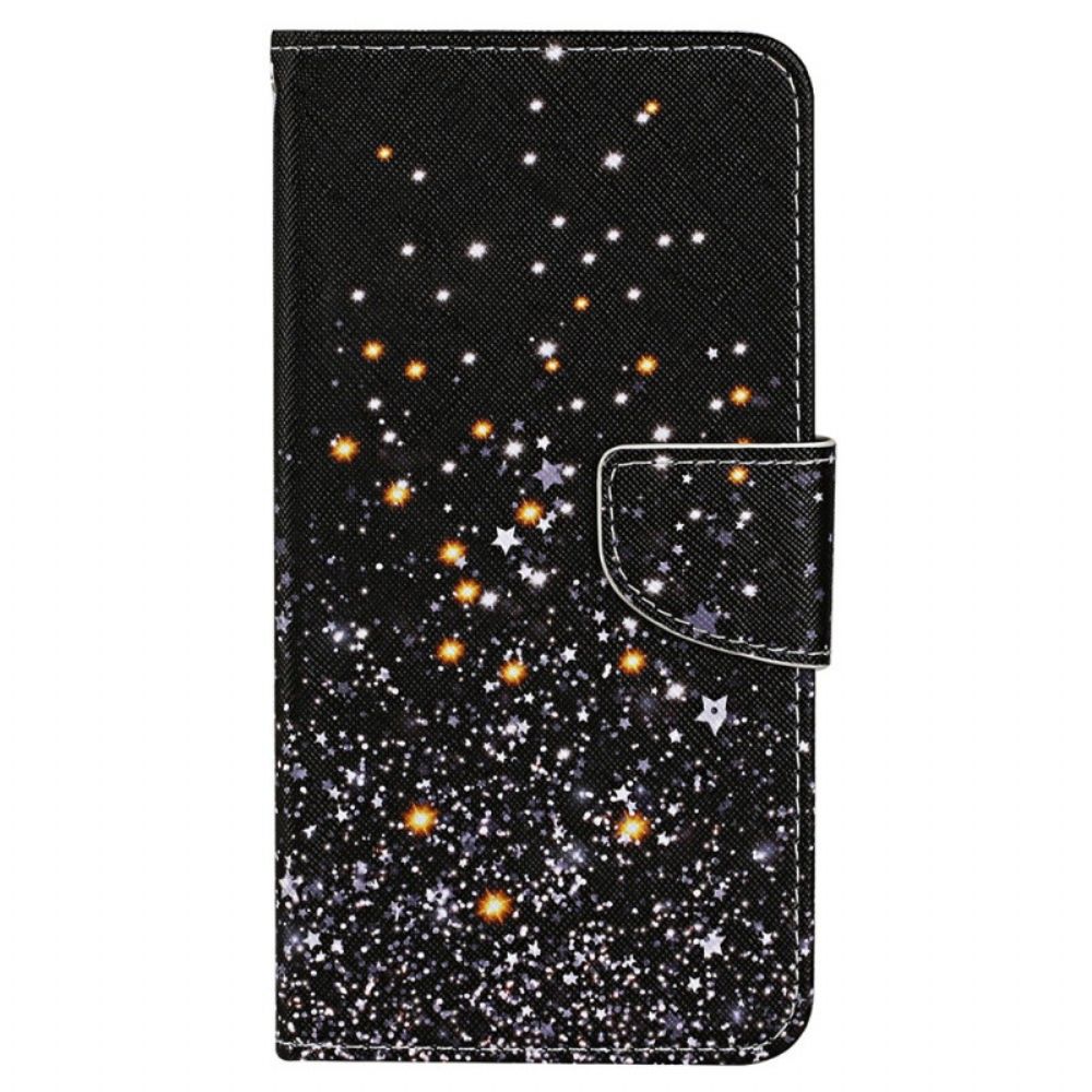 Folio-hoesje voor Xiaomi Redmi 10C Met Ketting Bandje Met Lovertjeseffect