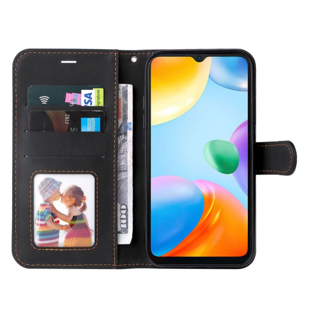 Folio-hoesje voor Xiaomi Redmi 10C Met Ketting Driekleurige Strappy