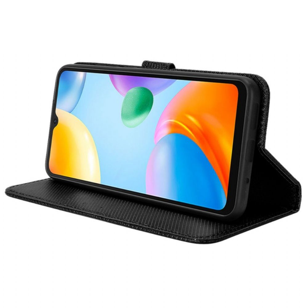 Folio-hoesje voor Xiaomi Redmi 10C Met Ketting Gestileerde Kunstleren Band