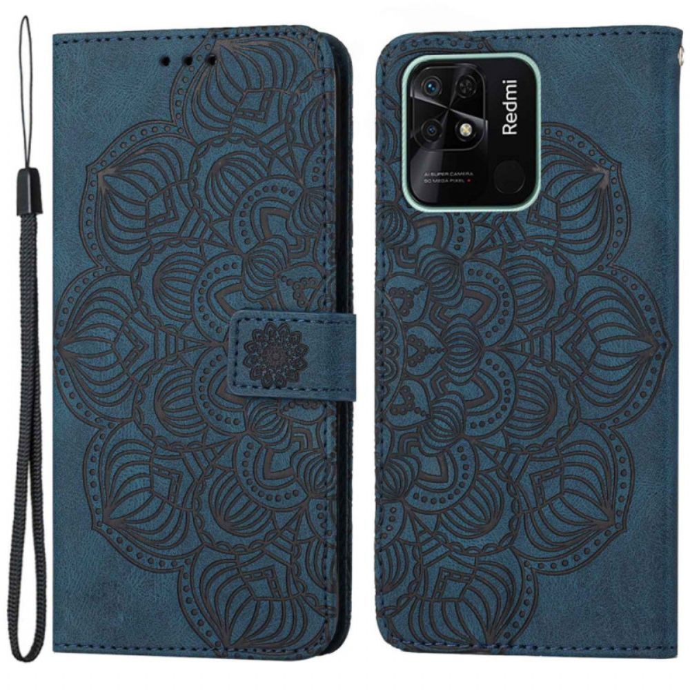 Folio-hoesje voor Xiaomi Redmi 10C Met Ketting String Mandala