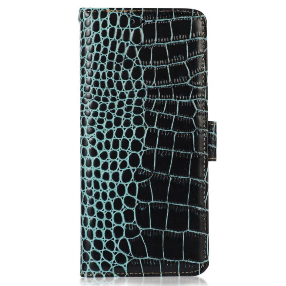 Folio-hoesje voor Xiaomi Redmi 10C Rfid Krokodil Stijl