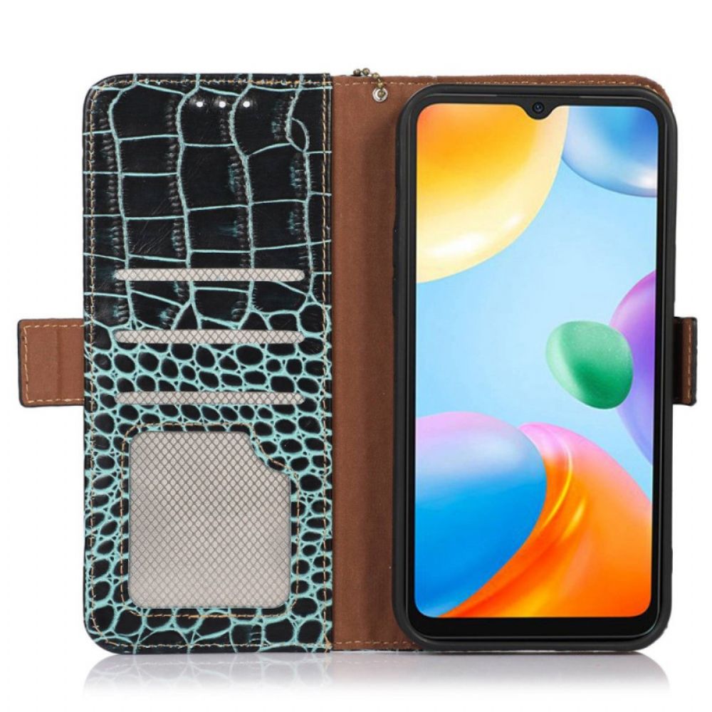 Folio-hoesje voor Xiaomi Redmi 10C Rfid Krokodil Stijl