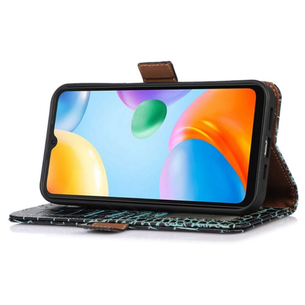 Folio-hoesje voor Xiaomi Redmi 10C Rfid Krokodil Stijl