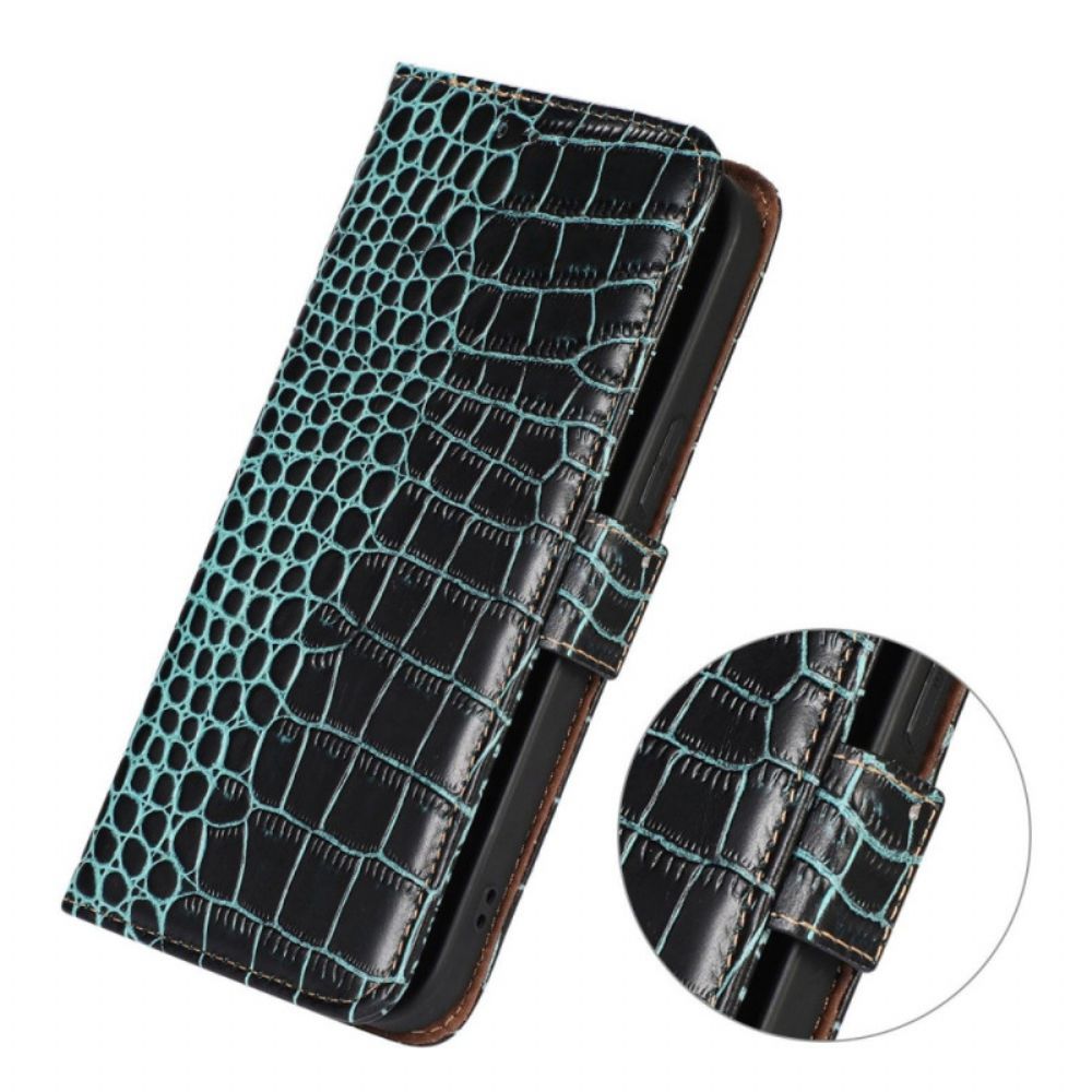 Folio-hoesje voor Xiaomi Redmi 10C Rfid Krokodil Stijl