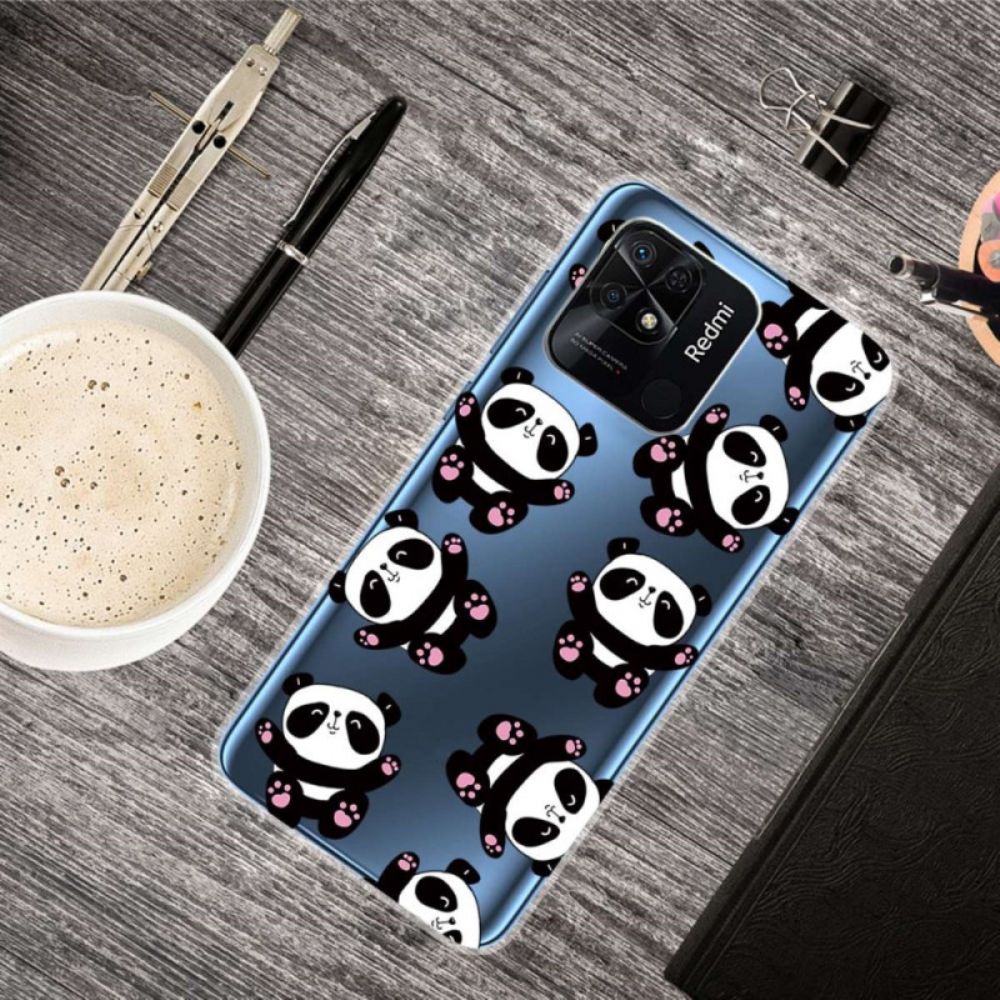 Hoesje voor Xiaomi Redmi 10C Transparante Meerdere Panda's