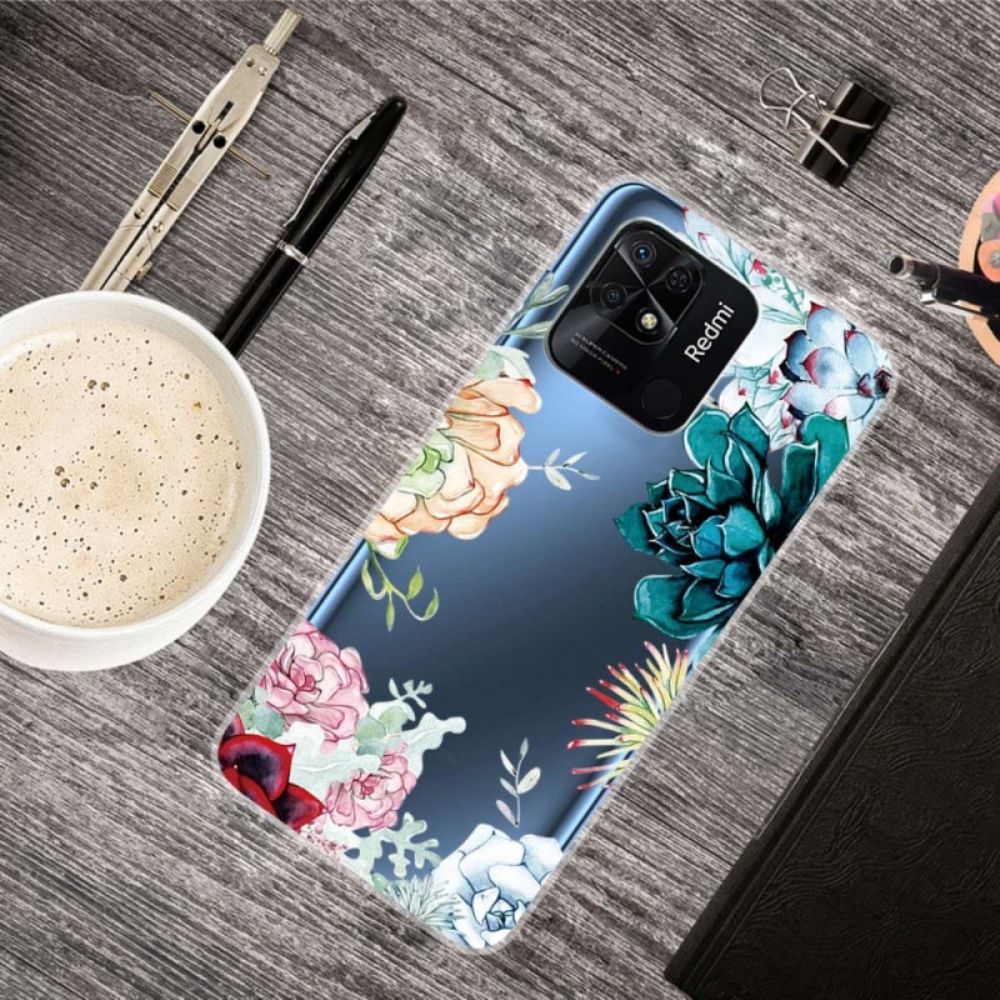 Telefoonhoesje voor Xiaomi Redmi 10C Naadloze Aquarelbloemen