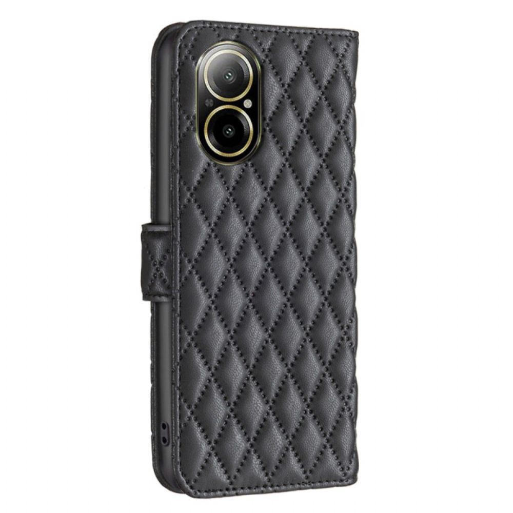 Flip Case Leren Realme C67 Gewatteerd